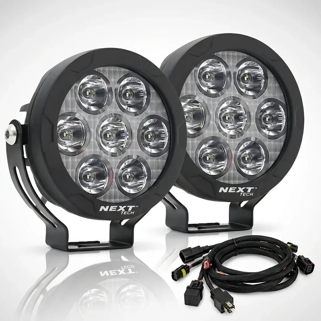 Kit de feux LED longue portée XP7 140w ultra puissant pour motos avec faisceau