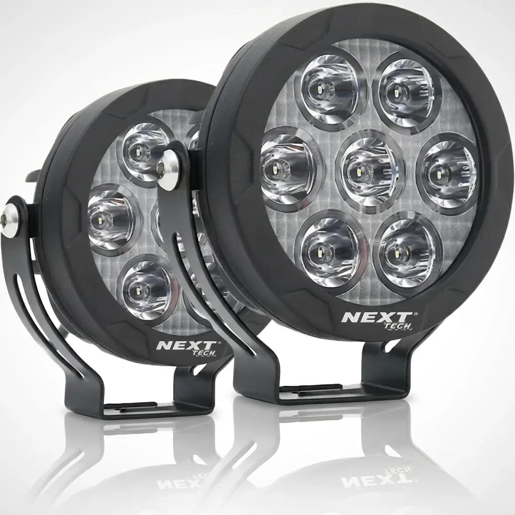 Phares LED longue portée XP7 140w 11cm rond pour motos 18800 lumens