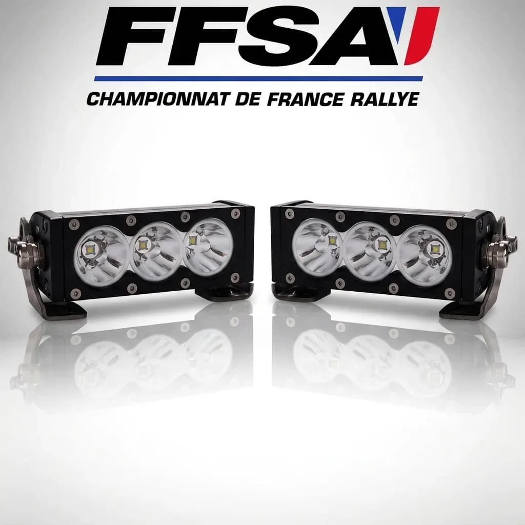 Pack 2 rampes LED homologuées FFSA pour voitures de rallye 12500 lumens