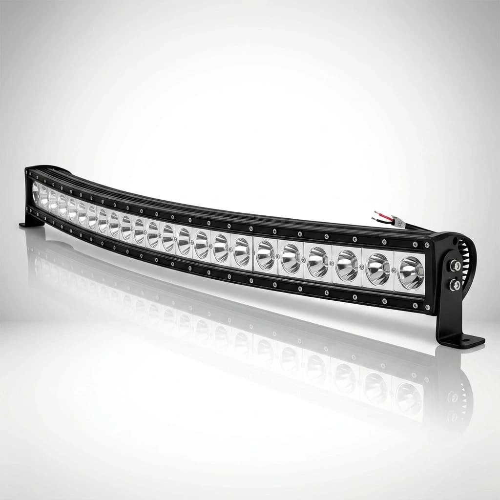 Barre LED incurvée Galaxy 240W 1280mm, vue studio de trois quarts sur fond blanc, Next-Tech