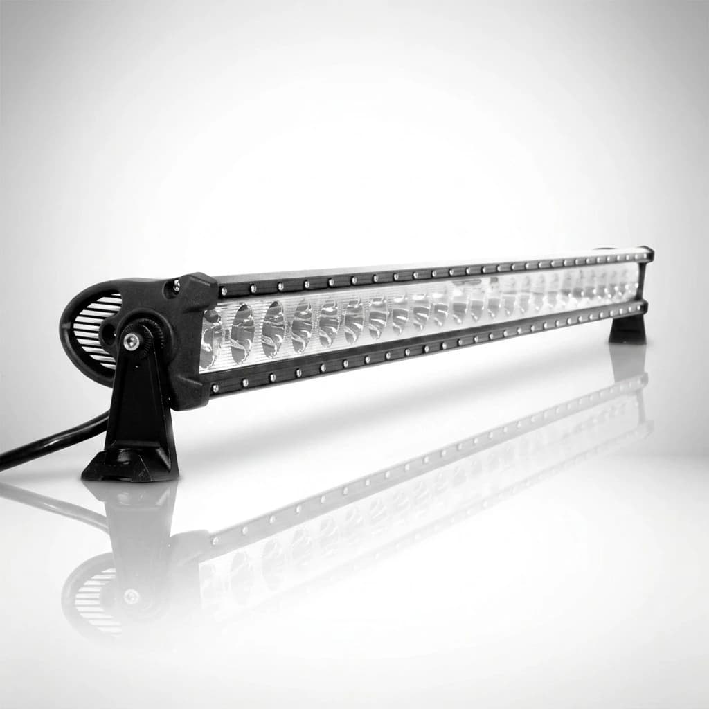 Rampe LED 240W 1280mm double rangée, vue studio de trois quarts sur fond blanc, Next-Tech