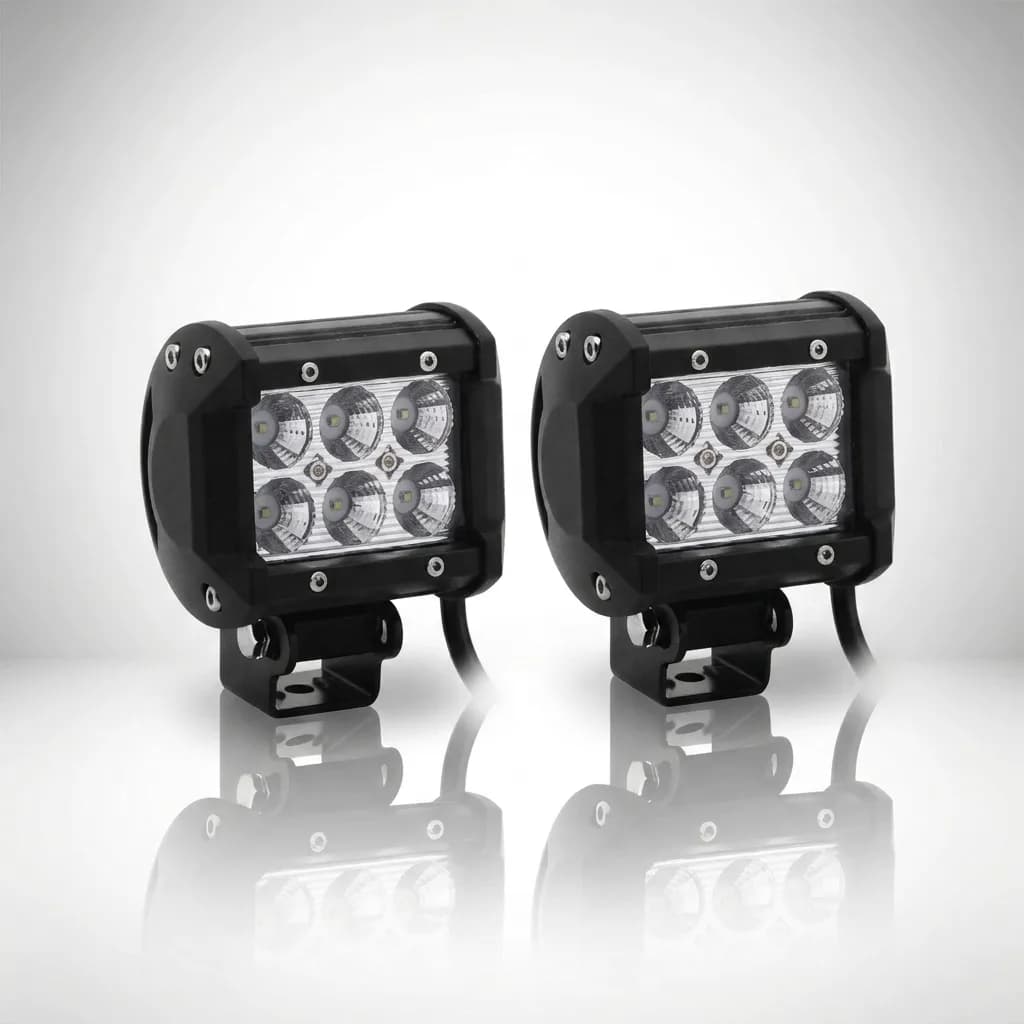 Phares LED additionnels 20w 95mm rectangulaire 1900 lumens